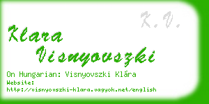klara visnyovszki business card
